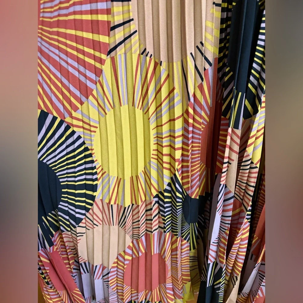 HOUSE OF HARLOW PLEATED TIE-NECK CUT-OUT-BODICE BACKLESS HALTER MAXI DRESS sz L - Picture 4 of 9